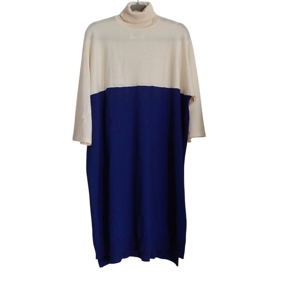 MM6 Maison Margiela 2 Tone Turtle neck Quiet Luxury Old Money Wool Dress S - Picture 1 of 13